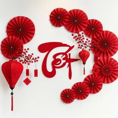 Set Trang Trí Tết 2.026 – Phụ Kiện Decor Treo Tường, Phòng Khách, Quán Cafe, Chụp Ảnh, Giảm 20%