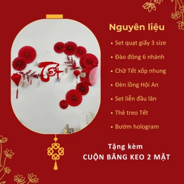 Set Trang Trí Tết 2.026 – Phụ Kiện Decor Treo Tường, Phòng Khách, Quán Cafe, Chụp Ảnh, Giảm 20%