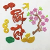 Set trang trí Tết chữ xốp kim tuyến, dây xu đào rời hồng, phụ kiện bánh chưng, lồng đèn, én, thỏi vàng – giá 18.450₫ 6