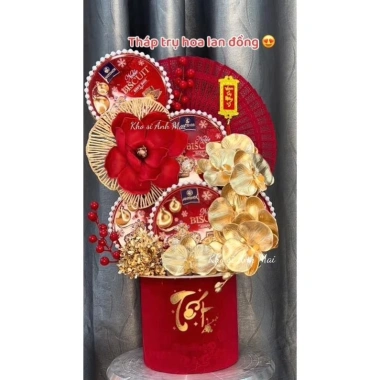 Sét Trụ Deco Tháp Bánh Kẹo Tết - Cành Lan Đồng VIP, Tài Lộc May Mắn, Giá 125.000₫ Sét Trụ Deco Tháp Bánh Kẹo Tết - Cành Lan Đồng VIP, Tài Lộc May Mắn, Giá 125.000₫