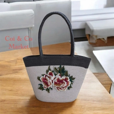 Sét túi cói và mũ cói sang trọng - Du xuân, du lịch, đi biển, tết chỉ 79.200₫ 9