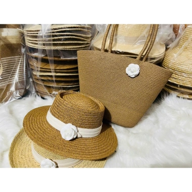 Sét túi mũ cói đi biển đi chơi sang chảnh - Giá sỉ 109.000, nhẹ, thời trang