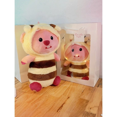 Set túi quà tặng gấu bông đèn LED Valentine 14/2 - 8/3 Noel sinh nhật, giá 87k