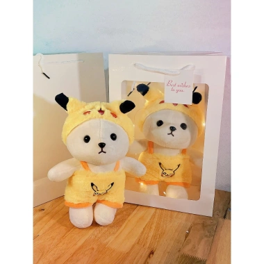 Set túi quà tặng gấu bông đèn LED Valentine 14/2 - 8/3 Noel sinh nhật, giá 87k