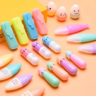 SET túi rút 6c bút nhớ dòng cute và highlight, bút dạ quang mini nhiều màu, chỉ 25.000 VND 3