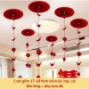 Set Vải Dạ Đón Xuân Tết 2.026 - Quạt Giấy + Phụ Kiện Treo Trần Trang Trí Tiệc Cưới, Noel, Tết Nguyên Đán 7
