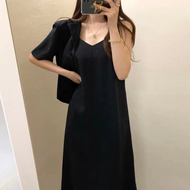 Set Váy 2 Dây Dáng Suông và Áo Blazer Ngắn Tay Thanh Lịch - Giá chỉ 289.000đ 8