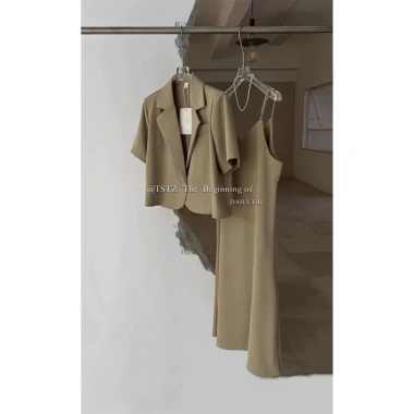 Set Váy 2 Dây Dáng Suông và Áo Blazer Ngắn Tay Thanh Lịch - Giá chỉ 289.000đ 9