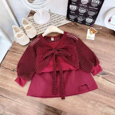 Sét Váy 3 chi tiết cho bé gái – Áo lưới, áo dây, chân váy dáng A vải thô, giá 159.900₫