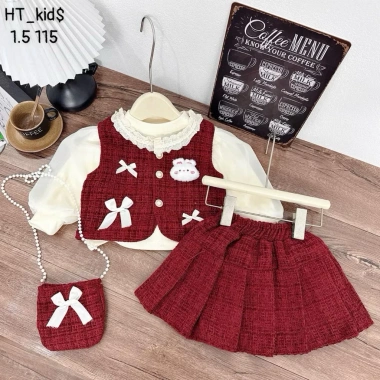 Sét váy áo 3 chi tiết chất dạ siêu đẹp, tặng túi, mặc Tết cho bé - chỉ 249.000đ 2 Sét váy áo 3 chi tiết chất dạ siêu đẹp, tặng túi, mặc Tết cho bé - chỉ 249.000đ 2