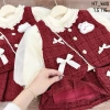 Sét váy áo 3 chi tiết chất dạ siêu đẹp, tặng túi, mặc Tết cho bé - chỉ 249.000đ 3