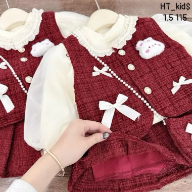 Sét váy áo 3 chi tiết chất dạ siêu đẹp, tặng túi, mặc Tết cho bé - chỉ 249.000đ 3 Sét váy áo 3 chi tiết chất dạ siêu đẹp, tặng túi, mặc Tết cho bé - chỉ 249.000đ 3