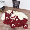 Sét váy áo 3 chi tiết chất dạ siêu đẹp, tặng túi, mặc Tết cho bé - chỉ 249.000đ 5