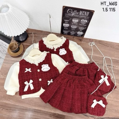 Sét váy áo 3 chi tiết chất dạ siêu đẹp, tặng túi, mặc Tết cho bé - chỉ 249.000đ 6 Sét váy áo 3 chi tiết chất dạ siêu đẹp, tặng túi, mặc Tết cho bé - chỉ 249.000đ 6