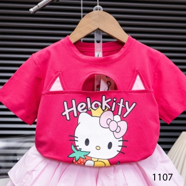 Set Váy Áo Bé Gái 11-40kg Hello Kitty Thiết Kế Tầng, Thun Mềm Mại, Màu Sắc Nổi Bật - Giá Ưu Đãi 175.750₫ 5