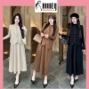 Set Váy Bầu Tết Đầm Dài Tay Thu Đông và Áo Khoác Len Cao Cấp Thanh Lịch Giá 419.000 VND