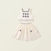 Set Váy Bé Gái Áo Hai Dây Cổ Vuông Thêu Hoa + Chân Váy Xòe Cotton – Giá 215.000₫ 9