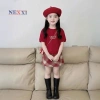 Set Váy Bé Gái Nexxi Áo Thun Cotton 4C Phối Nơ In Cherry và Chân Váy Caro Dạ Chữ A Giá ưu đãi 224.000đ 4