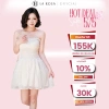 Set Váy Chấm Bi La Rosa - Cúp Ngực Nhún, Thun Xòe Nhẹ + Cardigan Mỏng Dài Tay - 479k