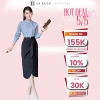 Set Váy Công Sở LaRosa Áo Sơ Mi Nơ Xanh và Chân Váy Bút Chì Thắt Nơ Dáng S885 Giá 415k