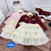 Sét váy dạ bé gái cao cấp, đầm tết sang chảnh phối voan tầng, giá chỉ 199.000₫ 5
