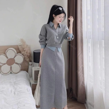 Set váy dài công sở thanh lịch phối sơ mi – Thiết kế cao cấp, giảm còn 260k 6