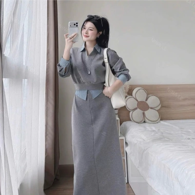 Set váy dài công sở thanh lịch phối sơ mi – Thiết kế cao cấp, giảm còn 260k 8