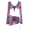 Set váy đi biển 3 món: croptop tay dài, quần lót lọt khe, chân váy ngắn hoa xếp ly - thời trang nữ 7