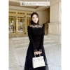 Set Váy La Rosa Áo Len Lệch Vạt Ren Hoa Đính, Chân Váy Xếp Ly Dài Tôn Dáng 199k 9