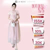 Set Váy La Rosa - Áo Sơ Mi Cổ Nơ + Chân Váy Lưới Tôn Dáng, Giá ưu đãi 823.600₫