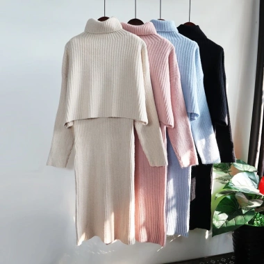 Sét váy len cổ lọ 2.026 Hàn Quốc sang chảnh, váy dài hai dây + áo len rộng, giảm tới 328.000₫ 9