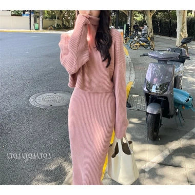Sét váy len cổ lọ 2.026 Hàn Quốc sang chảnh, váy dài hai dây + áo len rộng, giảm tới 328.000₫ 10