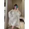 Set Váy Ngủ Áo Choàng Lụa Dây Cánh Tiên Viền Ren Sexy Cao Cấp Sleepwear 455k 5