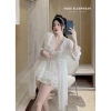 Set Váy Ngủ + Áo Choàng Voan Lụa Ren Hoa Hồng Siêu Mềm Sexy Xíu Sleepwear 425k 8