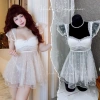 Set Váy Ngủ Cao Cấp Hube Sleepwear - Áo Choàng Voan Nơ Nhí, Ren, Lụa, Chấm Bi, Viền Ngực Xoè, Tầng, Giá 435.000 VND 10