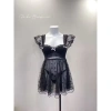 Set Váy Ngủ Cao Cấp Hube Sleepwear - Áo Choàng Voan Nơ Nhí, Ren, Lụa, Chấm Bi, Viền Ngực Xoè, Tầng, Giá 435.000 VND 11