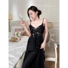 Set Váy Ngủ Cao Cấp Hube Sleepwear - Lụa Trơn, Ren Hoa Thêu Nổi, Áo Choàng Xuông Dài Tiểu Thư, Giá 565k 5