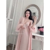 Set Váy Ngủ Hai Dây + Áo Choàng Lụa Tay Lông Xẻ Ngực Dài Sang Chảnh - 545k 7