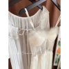Set Váy Ngủ Lụa Cao Cấp + Áo Choàng Voan Lông Mút Ren Croset - Giá 525.000 VND 9