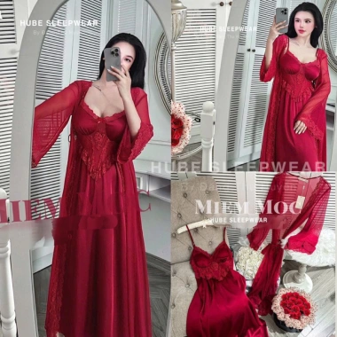 Set Váy Ngủ Lụa Lyly QCL1 và Áo Choàng Ren Thêu Nổi Dài – Tiểu Thư Sang Trọng Giá 645k Set Váy Ngủ Lụa Lyly QCL1 và Áo Choàng Ren Thêu Nổi Dài – Tiểu Thư Sang Trọng Giá 645k