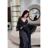 Set Váy Ngủ Lụa và Áo Choàng Voan Ren Viền Eo Lỗ Cổ Sang Chảnh QC Cao Cấp - Hube Sleepwear 3