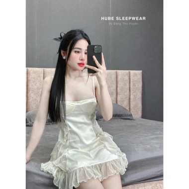 Set Váy Ngủ Midnite và Áo Choàng Lụa Ren Viền Eo Bèo - Sexy, Giá ưu đãi 395.000 VND 5