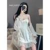Set Váy Ngủ Midnite và Áo Choàng Lụa Ren Viền Eo Bèo - Sexy, Giá ưu đãi 395.000 VND 8