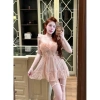 Set Váy Ngủ và Áo Choàng Bèo Ren Cao Cấp - Nhún Ngực, Dây Nơ Nhí, Xẻ Xuyên Thấu - Hube Sleepwear Giá Ưu Đãi 445k 6