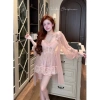 Set Váy Ngủ và Áo Choàng Bèo Ren Cao Cấp - Nhún Ngực, Dây Nơ Nhí, Xẻ Xuyên Thấu - Hube Sleepwear Giá Ưu Đãi 445k 7