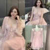 Set Váy Ngủ và Áo Choàng Lụa Tơ Hai Lớp Mocmien Loại 1 Cao Cấp - Xíu Sleepwear 495k