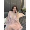 Set Váy Ngủ và Áo Choàng Lụa Tơ Hai Lớp Mocmien Loại 1 Cao Cấp - Xíu Sleepwear 495k 2