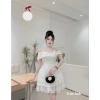 Set váy tiểu thư trắng 2 dây, đầm xòe hai tầng phối - 299.000đ Xưởng May Na Bùi 3
