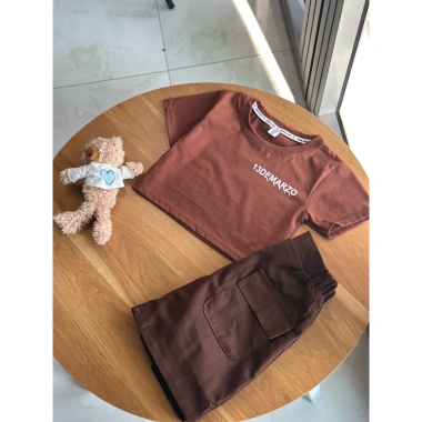 Set váy xinh bé gái áo cotton ctoptop phối chân váy tặng gấu bông size 10-30kg 145k