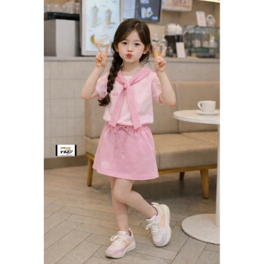 Set váy xinh cho bé gái + khăn mềm, size 10-30kg, giảm giá 159.000đ, chất liệu thoáng mát 4